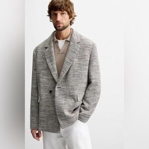 NWOT Zara DOUBLE BREASTED TEXTURED WEAVE JACKET
